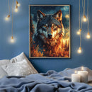 Black Wolf Starry Night - Living Room - Canvas Wall Art - Print - Wall Decor