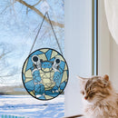 Blastoise Pokemon Round Stained Glass Suncatcher