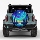 Northern Lights Wilderness Dream Stained Glass Jeep Car Spare Tire Cover