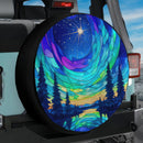 Northern Lights Wilderness Dream Stained Glass Jeep Car Spare Tire Cover