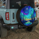 Northern Lights Wilderness Dream Stained Glass Jeep Car Spare Tire Cover