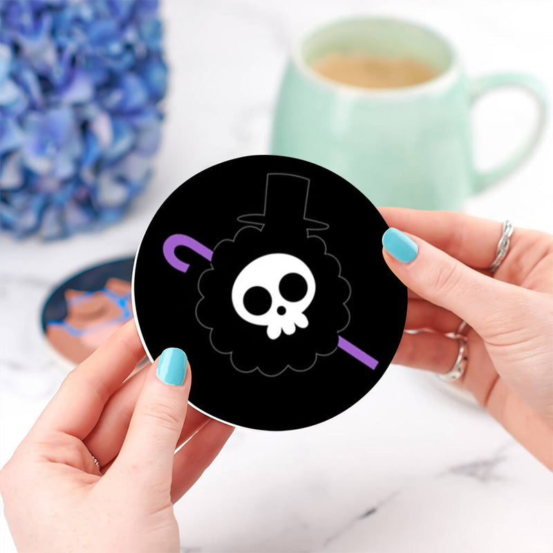 Brook One Piece Icon Skull Ceramic Decor Coaster - Gift Idea