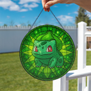 Bulbasaur Pokemon Stained Glass Suncatcher