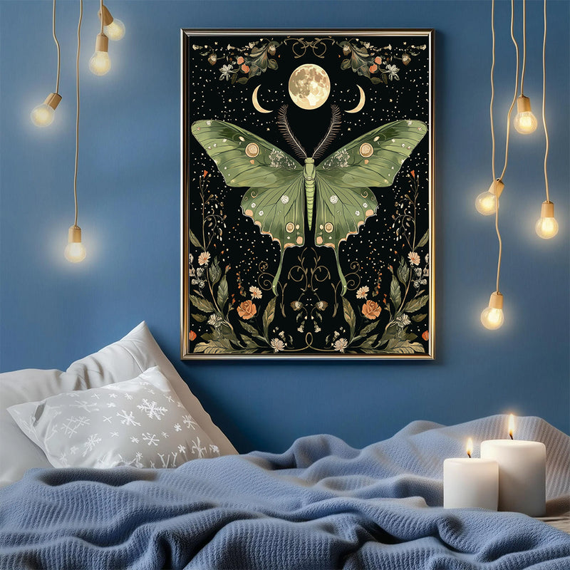 Butterfly Moon Sun - Living Room - Canvas Wall Art - Print - Wall Decor