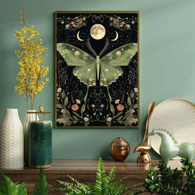 Butterfly Moon Sun - Living Room - Canvas Wall Art - Print - Wall Decor