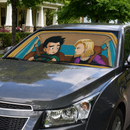 Dragon Ball Krillin And 18 Driving Custom Car Windshield Sunshades