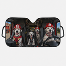 Dalmatian Dogs Fire Truck Custom Car Windshield Sunshades