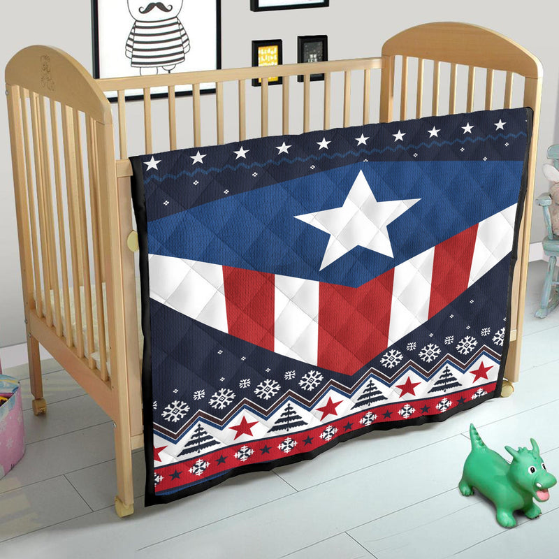 Captain America Christmas Quilt Blanket Nearkii