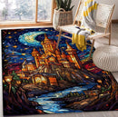 Castle Stained Glass Rectangular Area Rug
