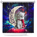 Cat Love You To The Moon Galaxy Shower Curtain Nearkii