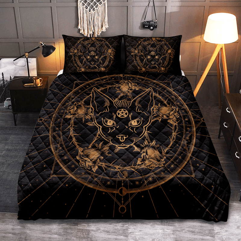 Celestial Sphynx Cat Quilt Bed Sets