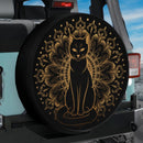 Mandala Meditating Black Cat Jeep Car Spare Tire Cover