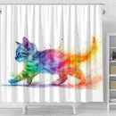Cat Colorfull Shower Curtain