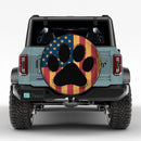 Dog Paw US Flag Jeep Car Spare Tire Cover