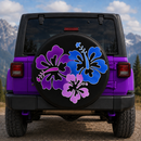 Purple Hibiscus Jeep Car Spare Tire Cover