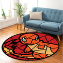 Charmander Pokemon Stained Glass Round Rug