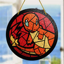 Charmander Pokemon Anime Round Stained Glass Suncatcher