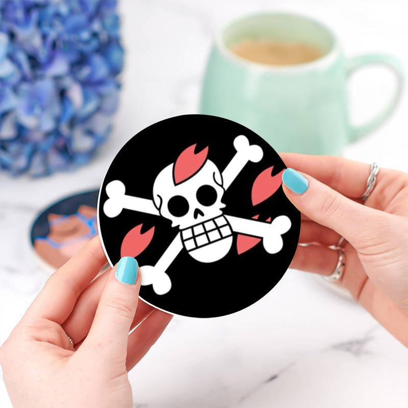 Chopper One Piece Icon Skull Ceramic Decor Coaster - Gift Idea