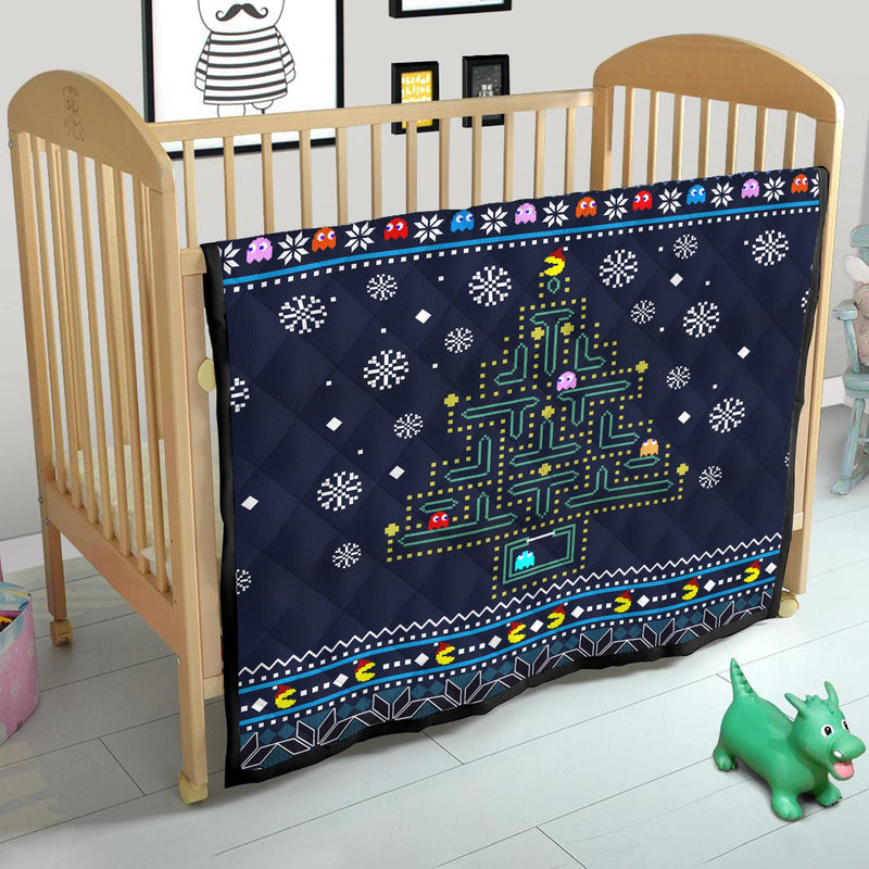 Christmas Tree Pacman Quilt Blanket Nearkii