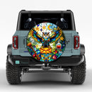 Magic Owl Star Stained Glass Jeep Car Spare Tire Cover