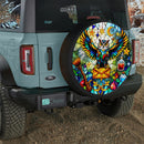 Magic Owl Star Stained Glass Jeep Car Spare Tire Cover