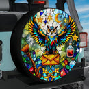Magic Owl Star Stained Glass Jeep Car Spare Tire Cover