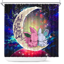 Couple Pokemon Love You To The Moon Galaxy Shower Curtain Nearkii