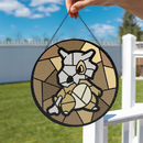 Cubone Pokemon Round Stained Glass Suncatcher