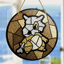 Cubone Pokemon Round Stained Glass Suncatcher