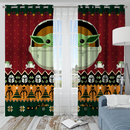 Cute Yoda Space Christmas Window Curtain