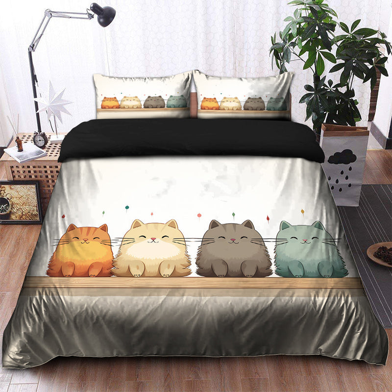 Cute Cat Bedding Set Duvet Cover And 2 Pillowcases