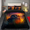 Cute Owl Bedded Down In The Grass Safe And Cozy Fireflies Bedding Set