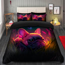 Cute Pink French Bulldog Bedded Down In The Grass Safe And Cozy Fireflies Bedding Set