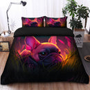 Cute Pink French Bulldog Bedded Down In The Grass Safe And Cozy Fireflies Bedding Set