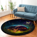 Cute Puppy Bedded Down In The Grass 1 Round Rug