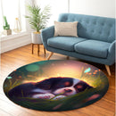 Cute Puppy Bedded Down In The Grass 5 Round Rug