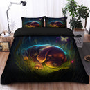 Cute Puppy 4 Bedded Down In The Grass Safe And Cozy Fireflies Bedding Set