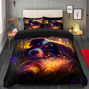 Cute Puppy 2 Bedded Down In The Grass Safe And Cozy Fireflies Bedding Set