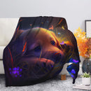 Cute Puppy 2 Bedded Down In The Grass Safe And Cozy Fireflies Moonlight Premium Blanket