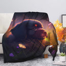 Cute Puppy 5 Bedded Down In The Grass Safe And Cozy Fireflies Moonlight Premium Blanket