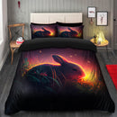 Cute Rabbit Bedded Down In The Grass Safe And Cozy Fireflies Bedding Set