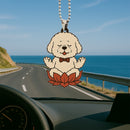 Cute Chibi Dog Mandala Meditating Yoga Lotus Car Ornament Custom Car Accessories Decorations