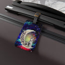 Cute Husky And Cat Couple Love You To The Moon Galaxy Luggage Tag