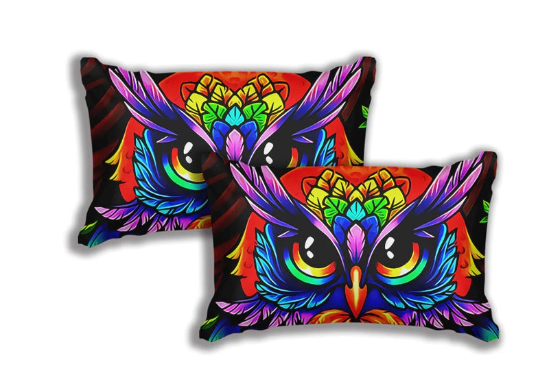 Colorful Owl Art Bedding Set Duvet Cover And 2 Pillowcases Nearkii