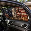 Three Horses American Flag Custom Car Windshield Sunshades
