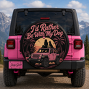 Pink Jeep Girl And Dog Hawaii Car Spare Tire Cover