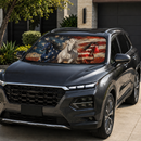 Three Horses American Flag Custom Car Windshield Sunshades