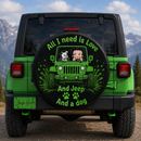 Green Betty Boop Love Jeep Dog Car Spare Tire Cover