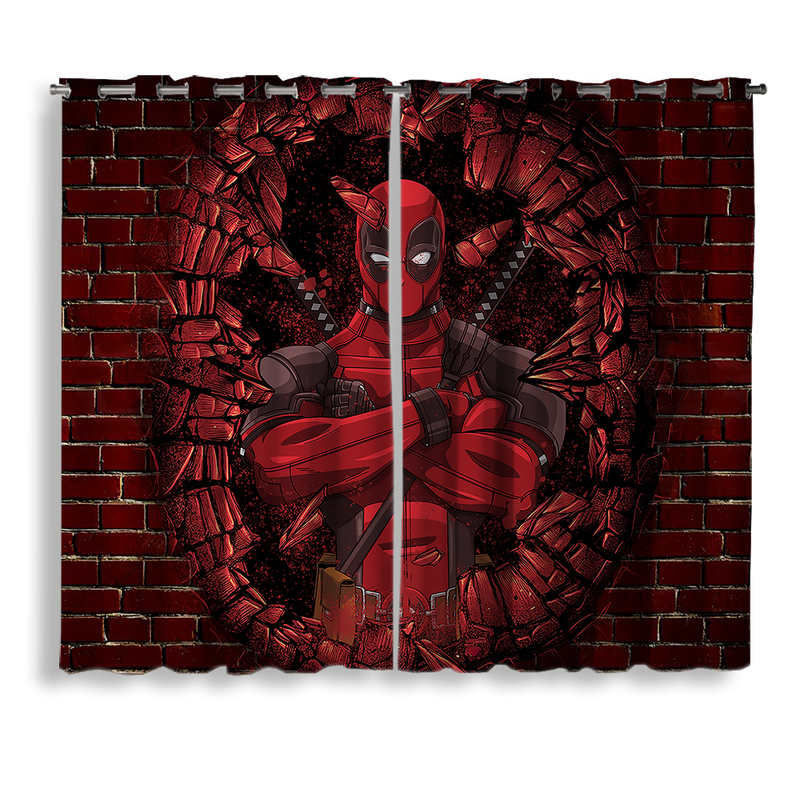 Deadpool Break Wall Style Window Curtain