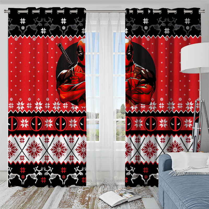 Deadpool Christmas Window Curtain